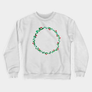 Wreath with green flowers Crewneck Sweatshirt